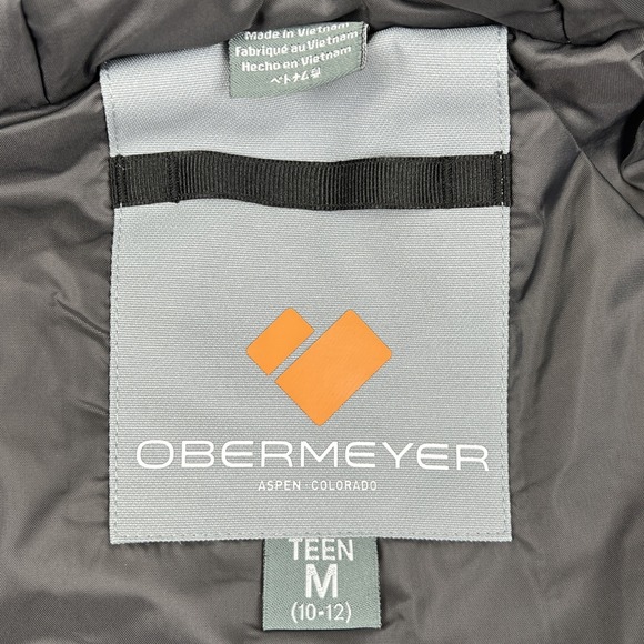 Obermeyer Waterproof Gage Snowboard Ski Jacket Teen Boys Medium 10-12 Coat Cloud - Picture 7 of 14